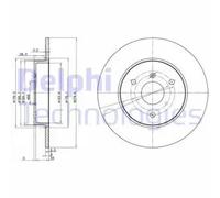 2x Brake disc solid BG3526 DELPHI for SMART FORTWO Coupe FORTWO Cabrio CABRIO