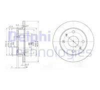 2x Brake disc solid BG3561 DELPHI for DAIHATSU CHARADE VI TREVIS CUORE VII