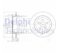 2x Brake disc solid BG3593 DELPHI for CHRYSLER DODGE