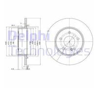 2x Brake disc solid BG3602 DELPHI for MERCEDES-BENZ E-CLASS E-CLASS T-Model