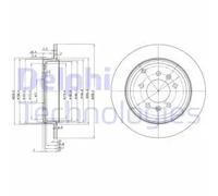 Genuine Delphi Rear Solid Brake Discs Set Pair - BG3684