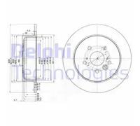 Genuine Delphi Rear Solid Brake Discs Set Pair - BG3691