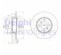 2x Brake disc solid BG3769 DELPHI for OPEL SUZUKI