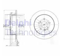 Delphi BG3779 2x Brake Discs Rear 291mm ⌀ Fits Toyota Alphard Avensis Verso Isis