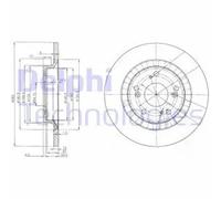 2x Brake disc solid BG3795 DELPHI for HONDA S2000