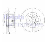2x Brake disc solid BG3836 DELPHI for PEUGEOT CITROËN RENAULT
