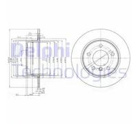 2x Brake disc solid BG3948C DELPHI for BMW 1