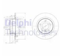 2x Brake disc solid BG3960 DELPHI for BMW 3 1 3 Coupe