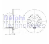 2x Brake disc solid BG3994 DELPHI for ALFA ROMEO JEEP FIAT