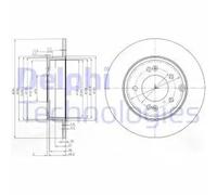 Delphi BG4012 2x Brake Discs Rear Fits Hyundai Grandeur i30 ix35 Sonata Optima