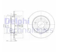Delphi BG4025C 265mm Rear Solid Coated Brake Disc Set for Mazda 3 NEW