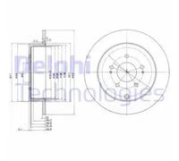 2x Brake disc solid BG4035 DELPHI for MITSUBISHI GRANDIS