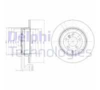 2x Brake disc solid BG4066 DELPHI for LAND ROVER RANGE ROVER Mk III