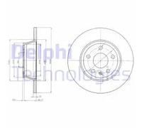 2x Brake disc solid BG4089 DELPHI for AUDI TT TT Roadster