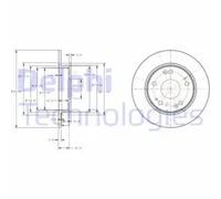 Genuine Delphi Rear Solid Coated Brake Discs Set Pair - BG4118C