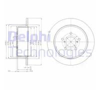 Delphi BG4129 2x Brake Discs Rear 274mm Outer Diameter For Subaru Legacy Outback
