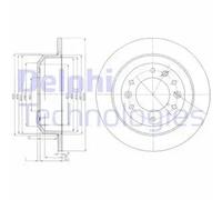 2x Brake disc solid BG4138 DELPHI for KIA SEDONA Mk II