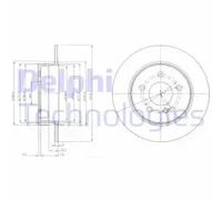 x2 Rear Brake Disc Delphi BG4152 Fits Mercedes-Benz C-Class Braking System Solid
