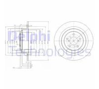 2x Brake disc solid BG4154 DELPHI for SUBARU LEGACY Mk III Estate LEGACY III