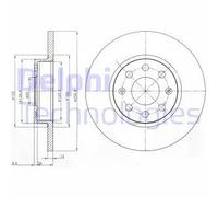 2x Brake disc solid BG4155 DELPHI for OPEL FIAT