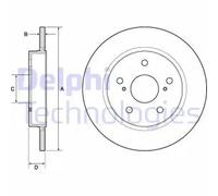 2x Brake disc solid BG4183C DELPHI for TOYOTA AURIS COROLLA Saloon AURIS Estate