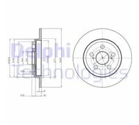 2x Brake disc solid BG4272 DELPHI for TOYOTA URBAN CRUISER