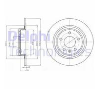 2x Brake disc solid BG4279 DELPHI for OPEL CHEVROLET VAUXHALL
