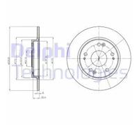 Delphi Rear Brake Disc BG4280 - Solid Outer Ø 260 mm - Fits Honda CR-Z - Pair