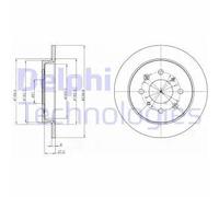 x2 Rear Brake Disc Delphi BG4334C Fits Honda Jazz Braking System Solid Coated