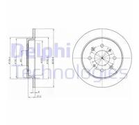 x2 Rear Brake Disc Delphi BG4334C Fits Honda Jazz Braking System Solid Coated