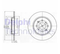 Delphi BG4385C 2x Brake Discs Rear 260mm Outer Diameter Fits Honda Insight Jazz