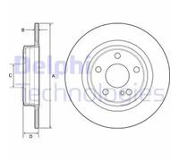 Delphi BG4558C 295mm Rear Coated Brake Disc Set for Infiniti Mercedes NEW