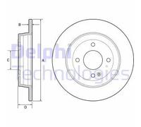 Delphi Brake Discs Rear Full 2 x Diameter 262 mm | Bg4564