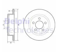 Delphi Brake Discs BG4648 Rear 2x 285mm Fits Jeep Cherokee, Wrangler