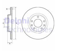 2x Brake disc solid BG4661C DELPHI for CITROËN PEUGEOT OPEL VAUXHALL TOYOTA DS