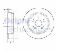 Genuine Delphi Rear Solid Coated Brake Discs Set Pair - BG4694C