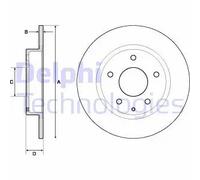 2x Brake disc solid BG4707C DELPHI for MAZDA 3 3 Saloon CX-3 3 Hatchback CX-30