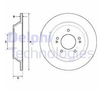 2x Brake disc solid BG4708C DELPHI for KIA HYUNDAI