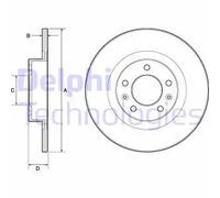 2x Brake disc solid BG4748C DELPHI for PEUGEOT 508 I 508 SW I