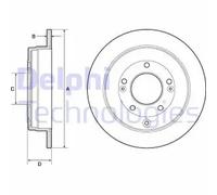 2x Brake disc solid BG4767C DELPHI for HYUNDAI KIA