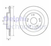 Delphi BG4773C 276mm Rear Coated Brake Disc Set for Honda Civic IX NEW OE