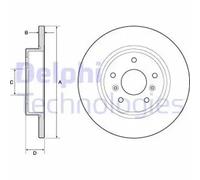 2x Brake disc solid BG4807C DELPHI for NISSAN RENAULT