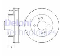 x2 Rear Brake Disc Delphi BG4917C Fits Hyundai i10 Braking System Solid Coated