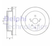 2x Brake disc solid BG4919C DELPHI for LEXUS RX