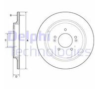 2x Brake disc solid BG4932C DELPHI for HYUNDAI KIA