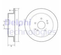 2x Brake disc solid BG4940C DELPHI for SSANGYONG KORANDO ACTYON II TIVOLI