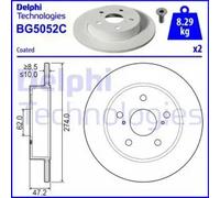 x2 Rear Brake Disc Delphi BG5052C Fits Suzuki Toyota Swace Corolla