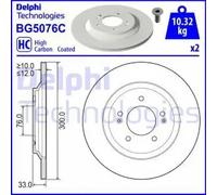 Delphi BG5076C 2x Brake Discs Rear Solid 300mm Outer Diameter Fits Hyundai i30