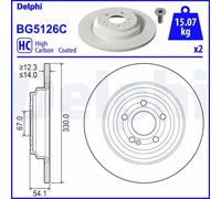 Delphi BG5126C 2x Brake Discs Rear 330mm Outer Diameter Fits Mercedes-Benz GLE