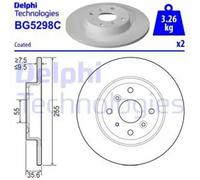 2x Brake disc solid BG5298C DELPHI for MAZDA MX-5 IV MX-5 RF Targa 2 Hatchback